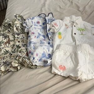 Janie and Jack White and Blue Tropical & Nautical Kids Matching Sets